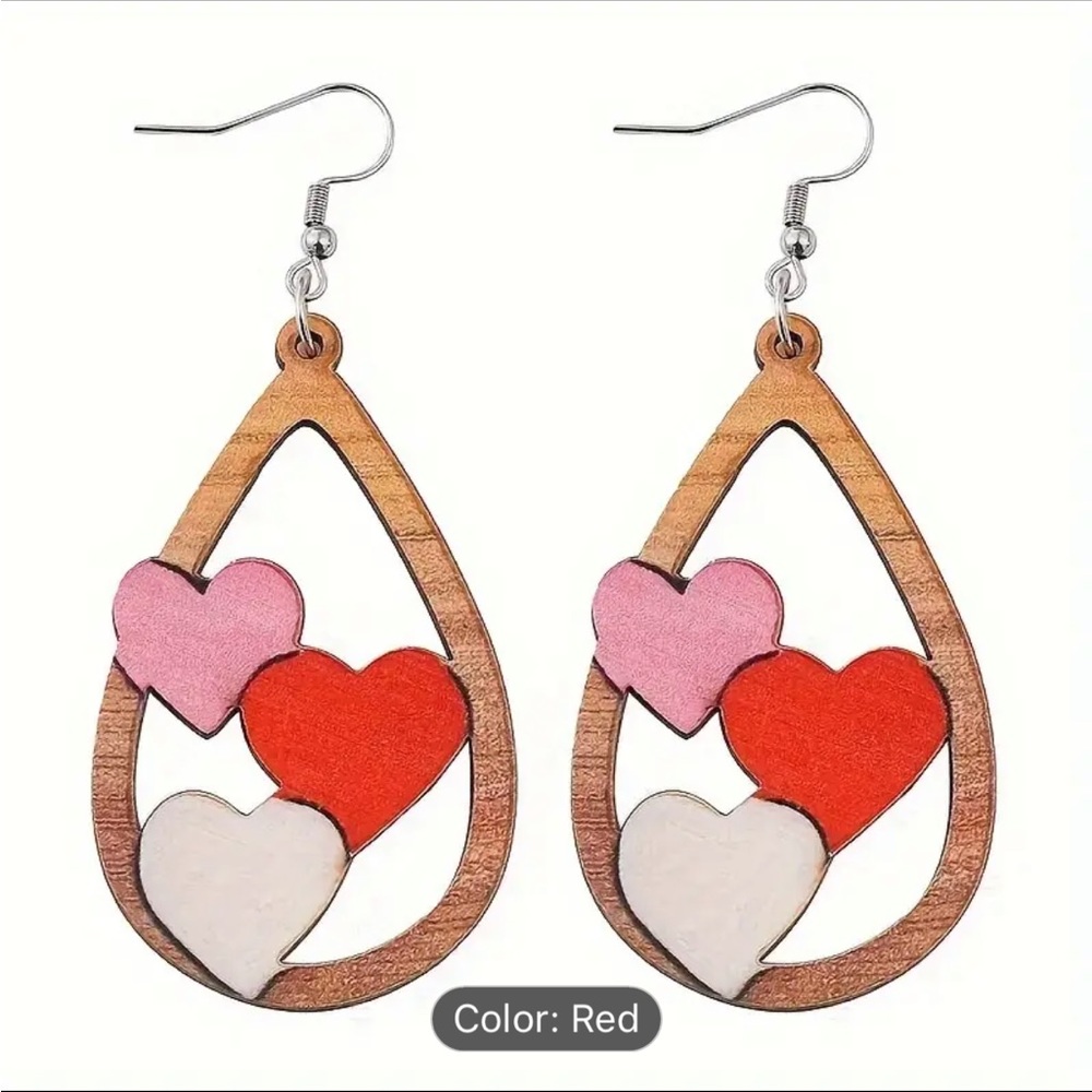 lightweight double sided heart earrings